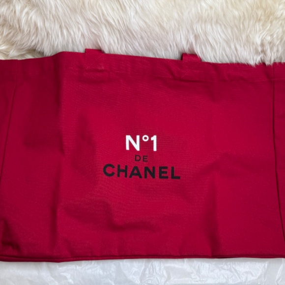 Chanel No1 Red Cotton Shopping Tote - Picture 3 of 4